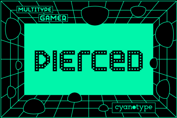 Gamer Pierced Font: A Pixelated Display Typeface for Creative Designers